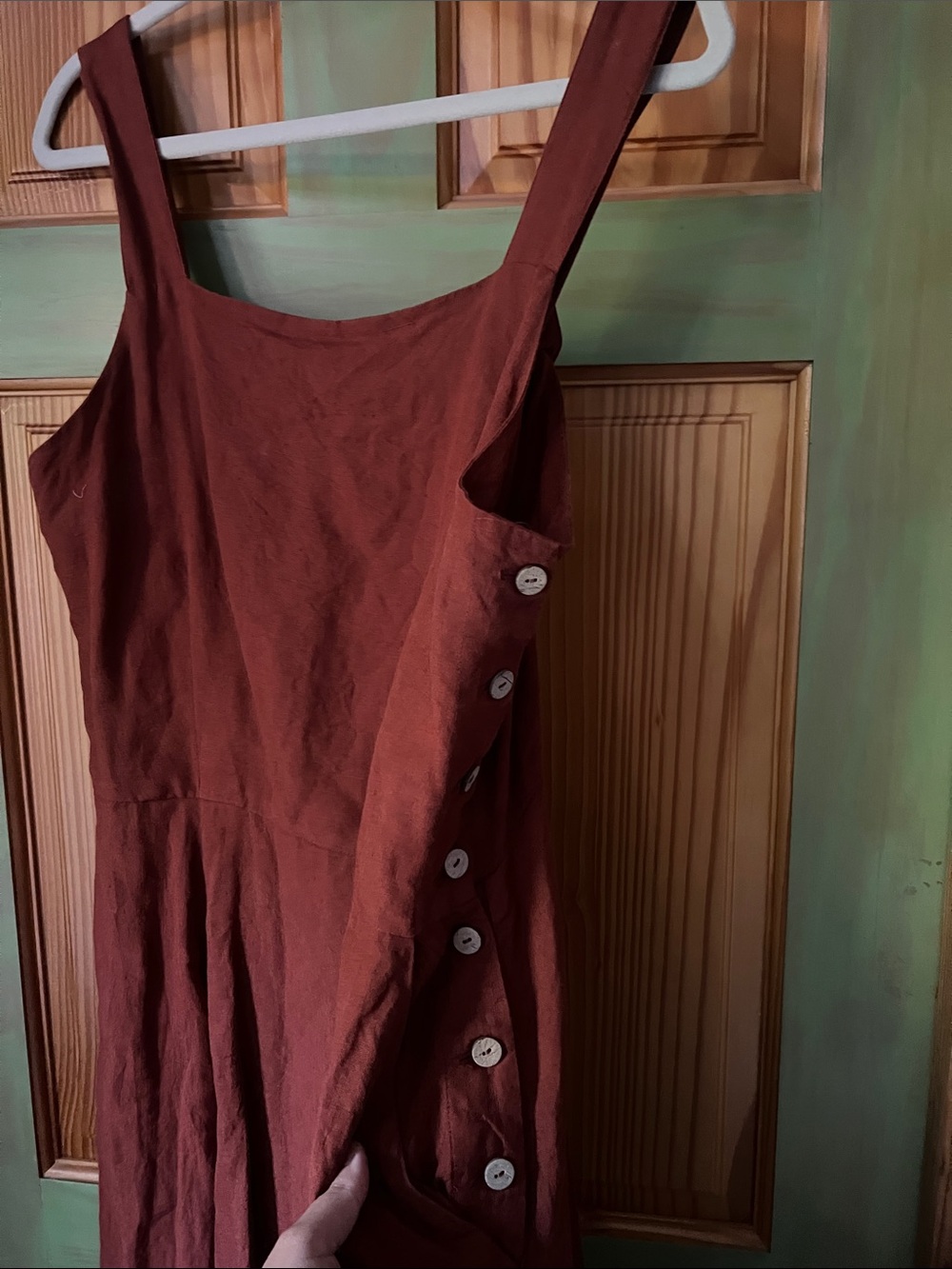Son de Flor Sleeveless Midi Dress in Rust Brown - Picture 3 of 5